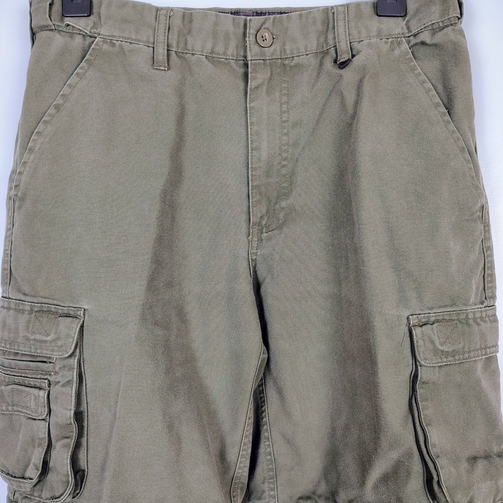 Boy Scouts of America Youth 18 Cargo Shorts Olive Green Canvas Uniform Utility - Picture 2 of 10